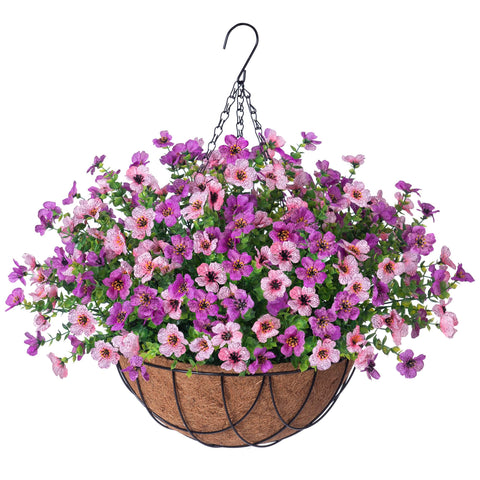 INXUGAO artificial silk daisy with eucalyptus hanging basket for year-round color