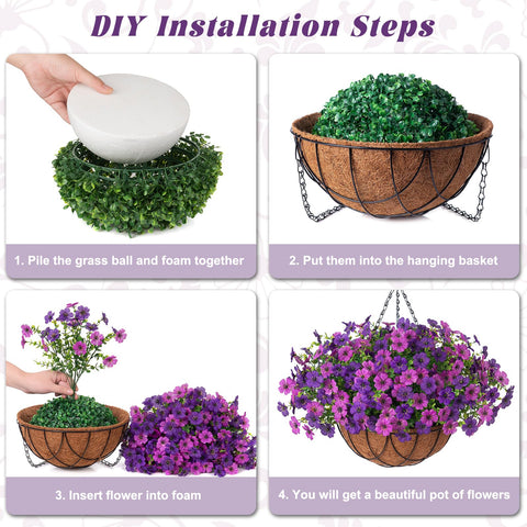 INXUGAO artificial silk flowers hanging basket detail shows UV-resistant beauty