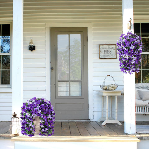 INXUGAO bougainvillea porch planters setup enhances entry with color.