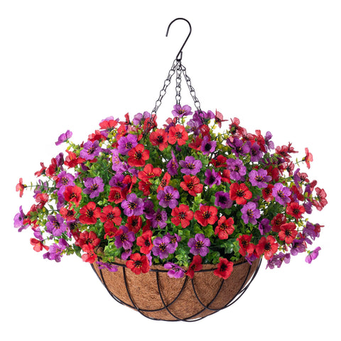 INXUGAO daisy and eucalyptus hanging basket close-up shows year-round decor