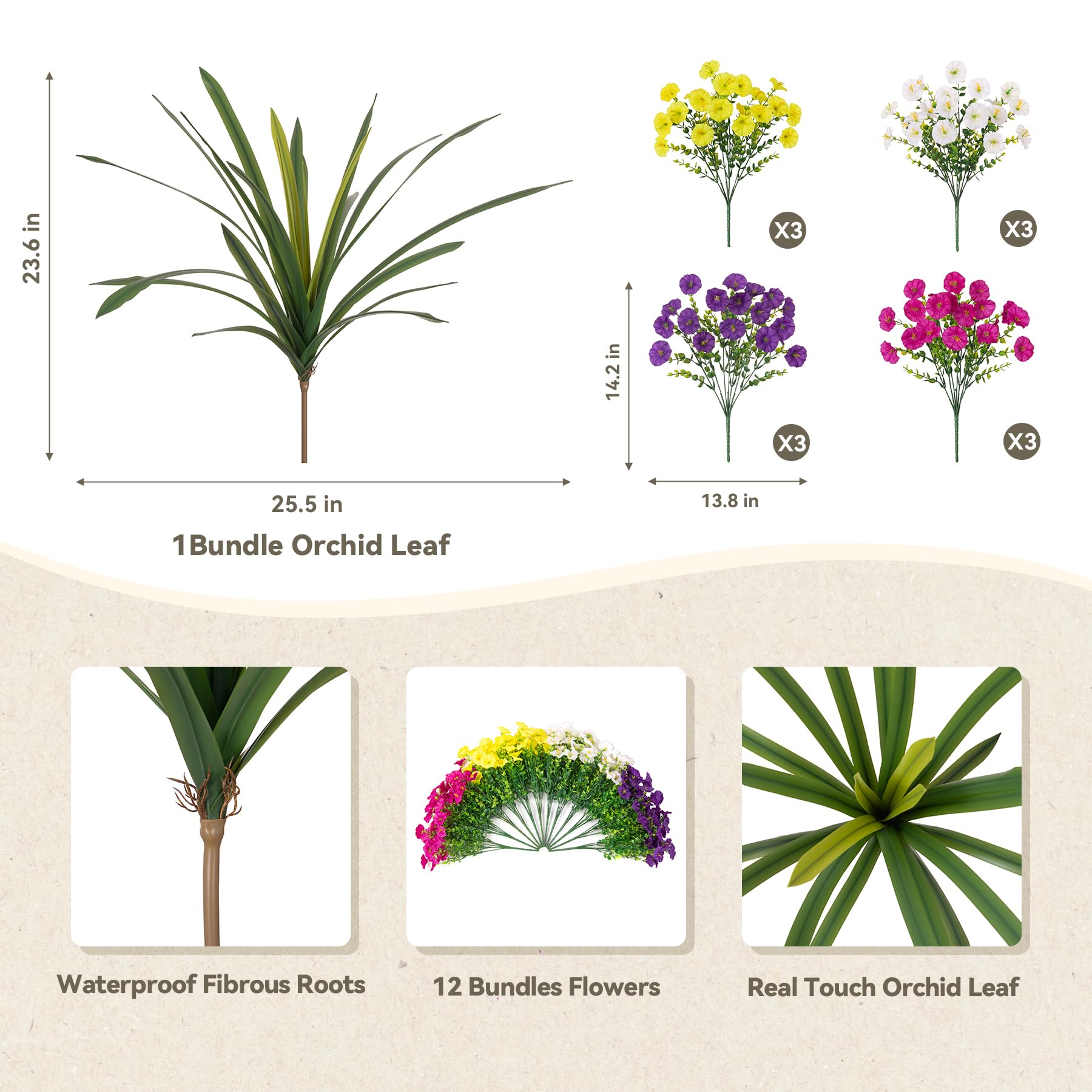 INXUGAO eucalyptus leaves detail for lush, natural-looking filler