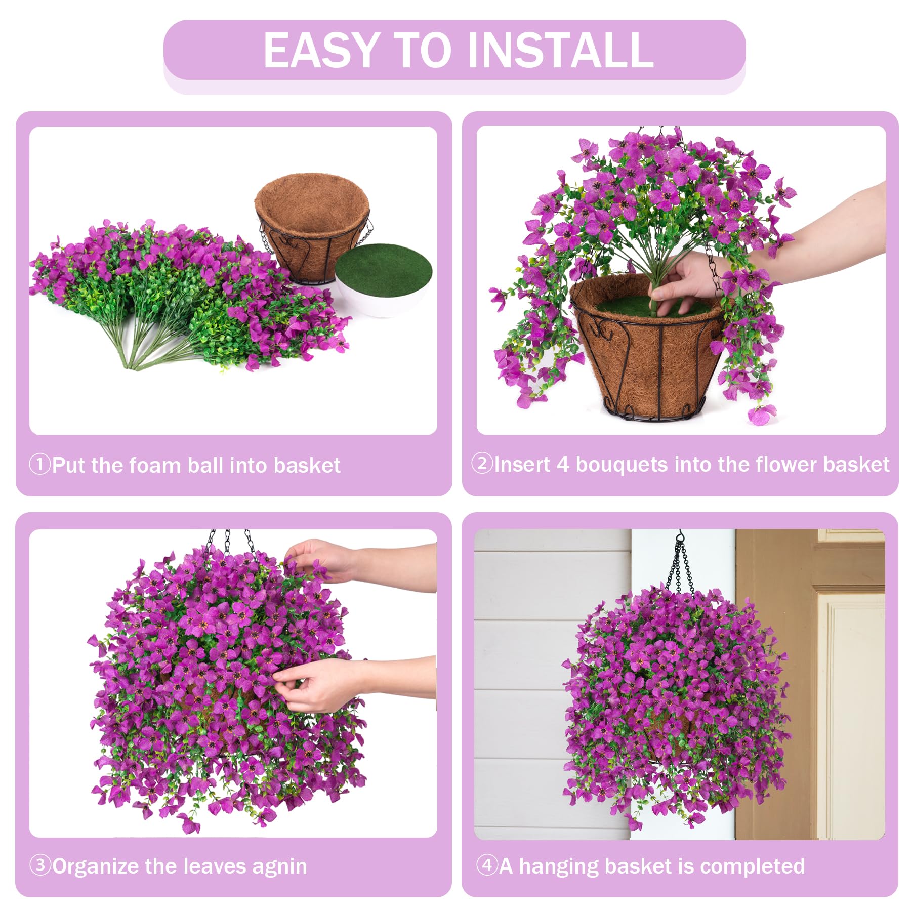 INXUGAO faux daisies with veined petals and eucalyptus leaves for outdoor décor.