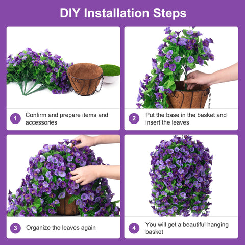 INXUGAO hanging basket assembly view highlighting quick five-minute setup.