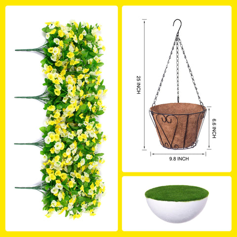 INXUGAO hanging basket floral display provides UV-resistant patio decor with low maintenance