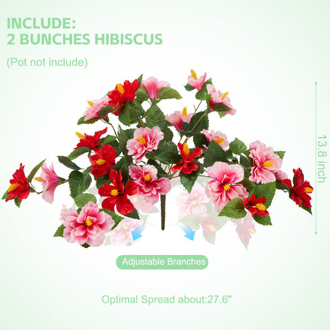 INXUGAO hibiscus bouquet with removable stems for customizable indoor displays.