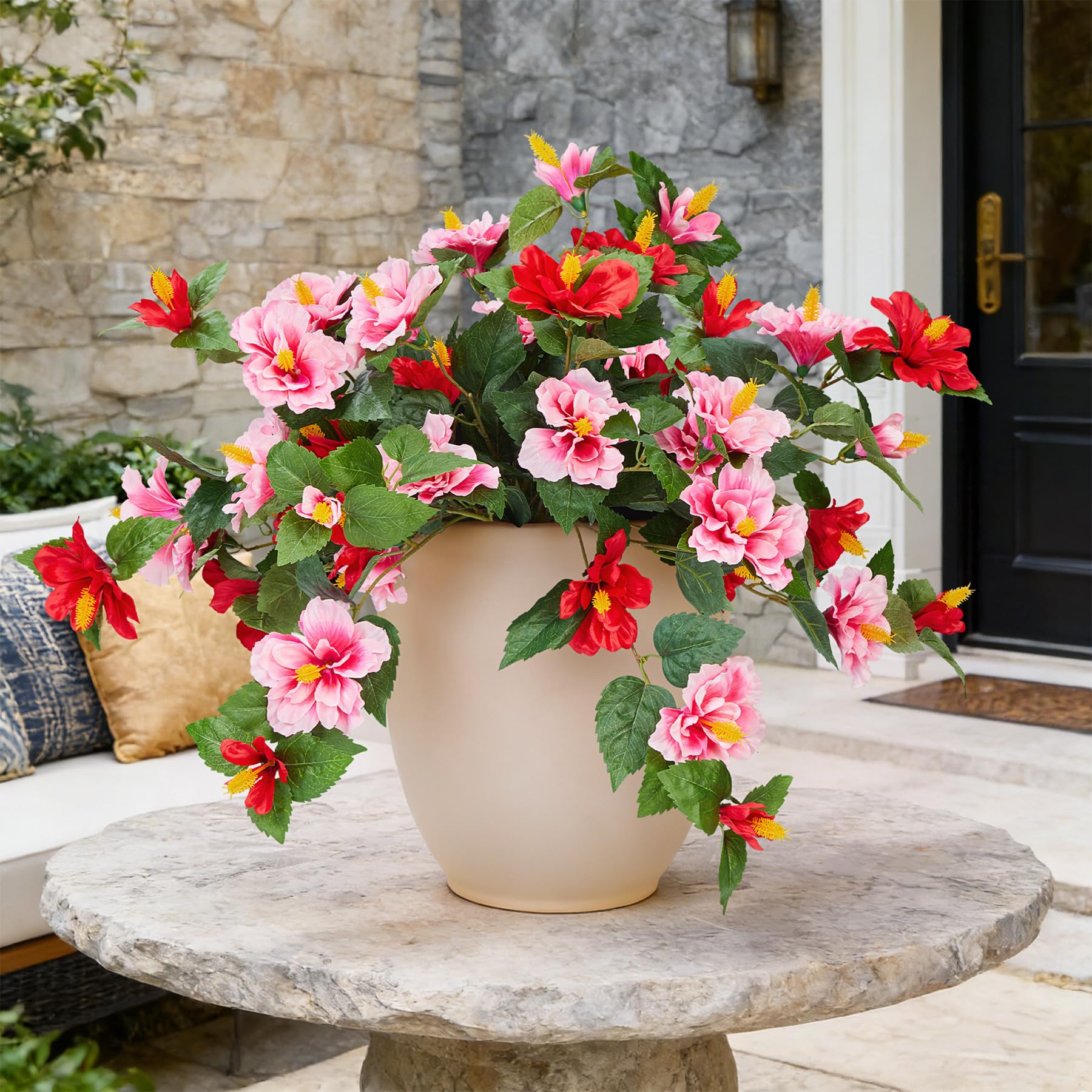 INXUGAO detachable hibiscus branches enable easy DIY garden styling.