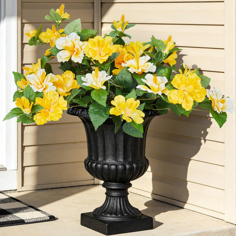 INXUGAO hibiscus yellow and white blooms brighten outdoor spaces without fading.