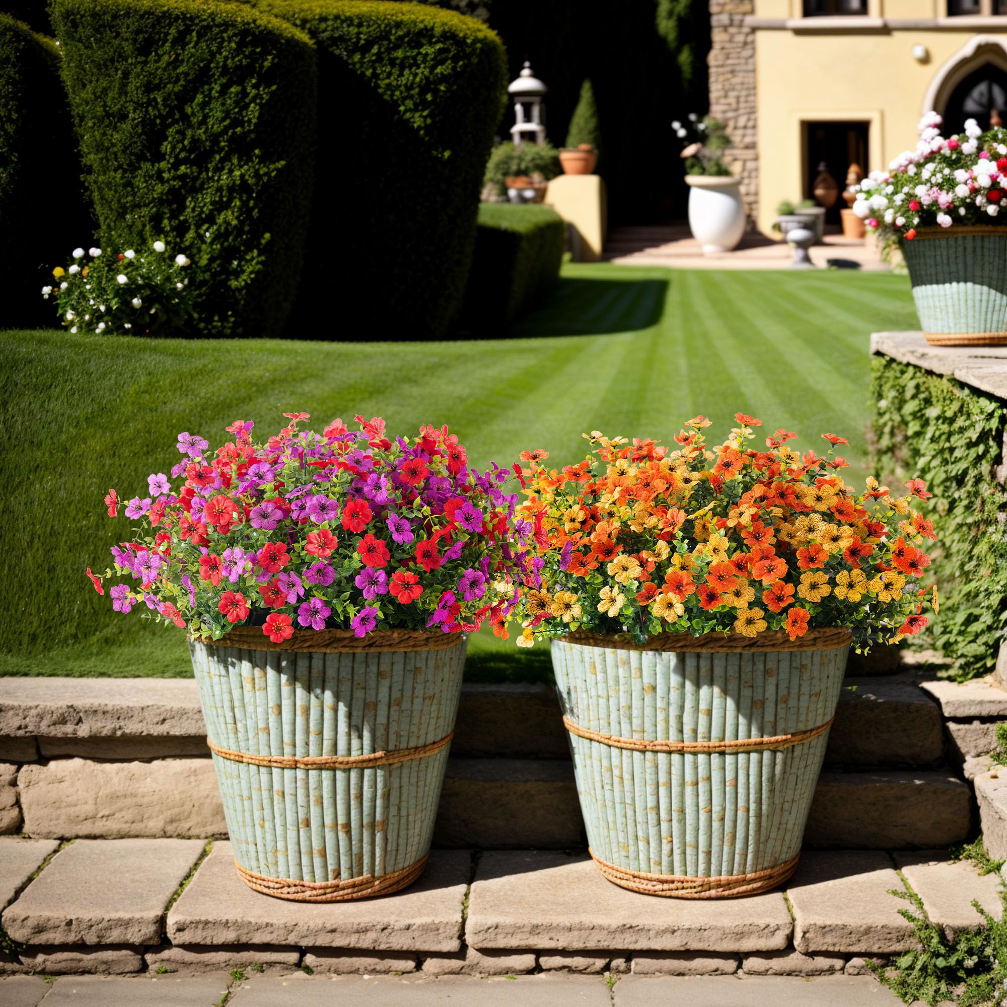 INXUGAO UV-resistant faux greenery maintains color in sun and rain
