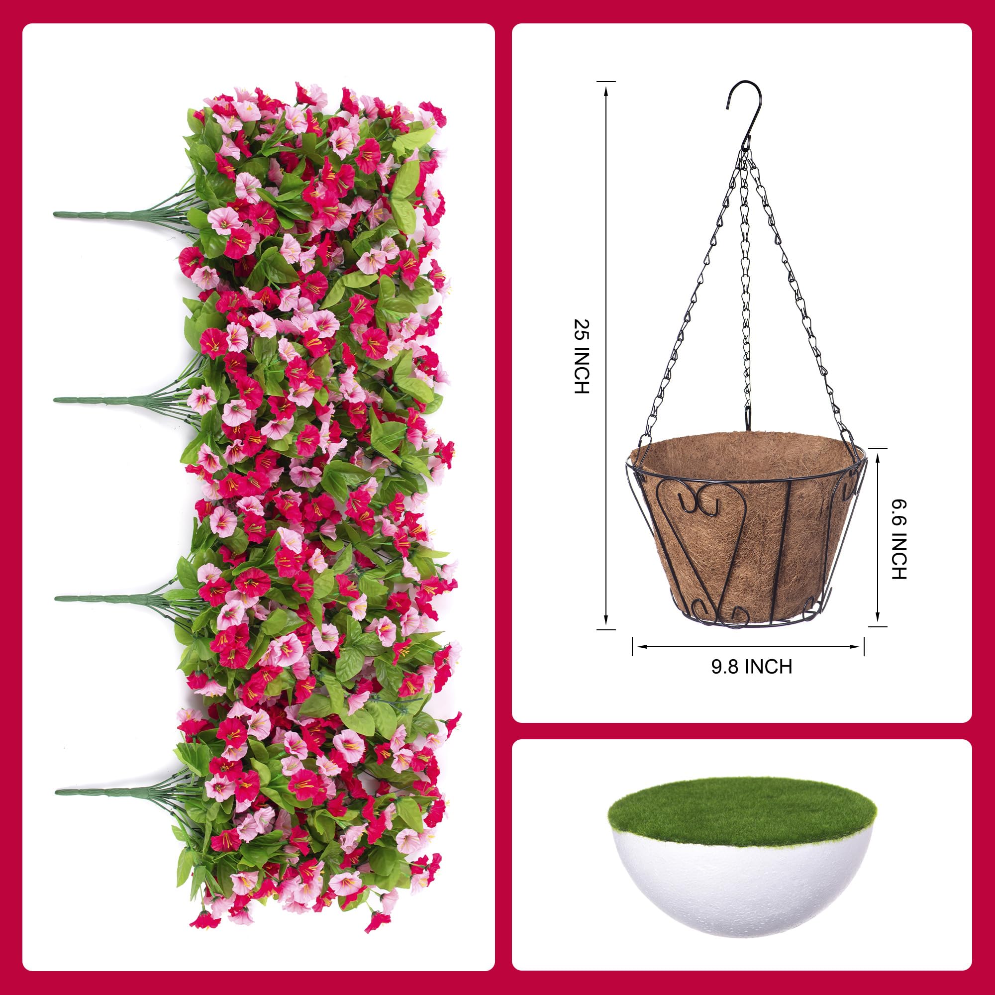 INXUGAO outdoor faux plants in a hanging basket add patio charm