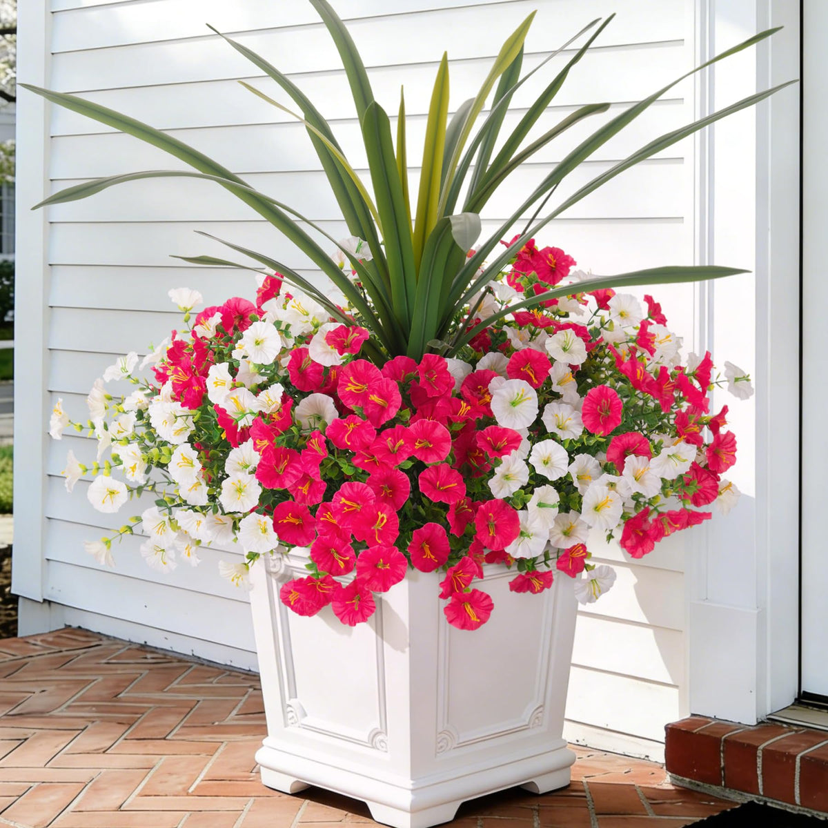 INXUGAO outdoor morning glory bundles with eucalyptus leaves for vibrant porch display.