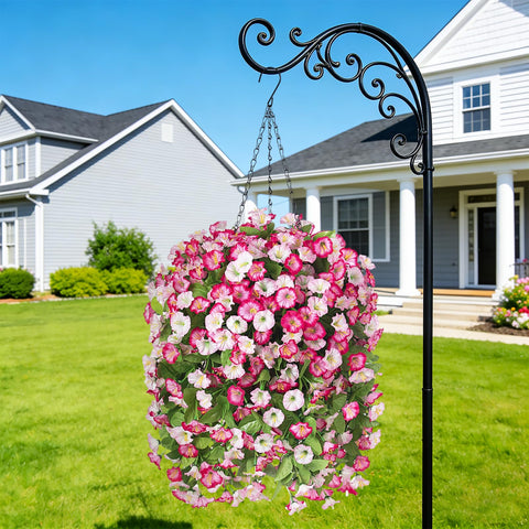 INXUGAO outdoor porch setup with hanging vines and pink blooms