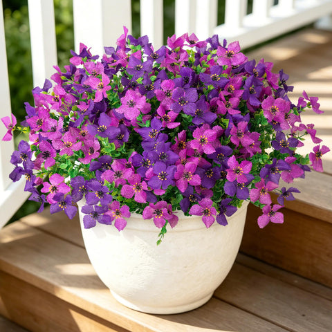 INXUGAO purple daisy outdoor flower bundles add year-round color to porches and planters.
