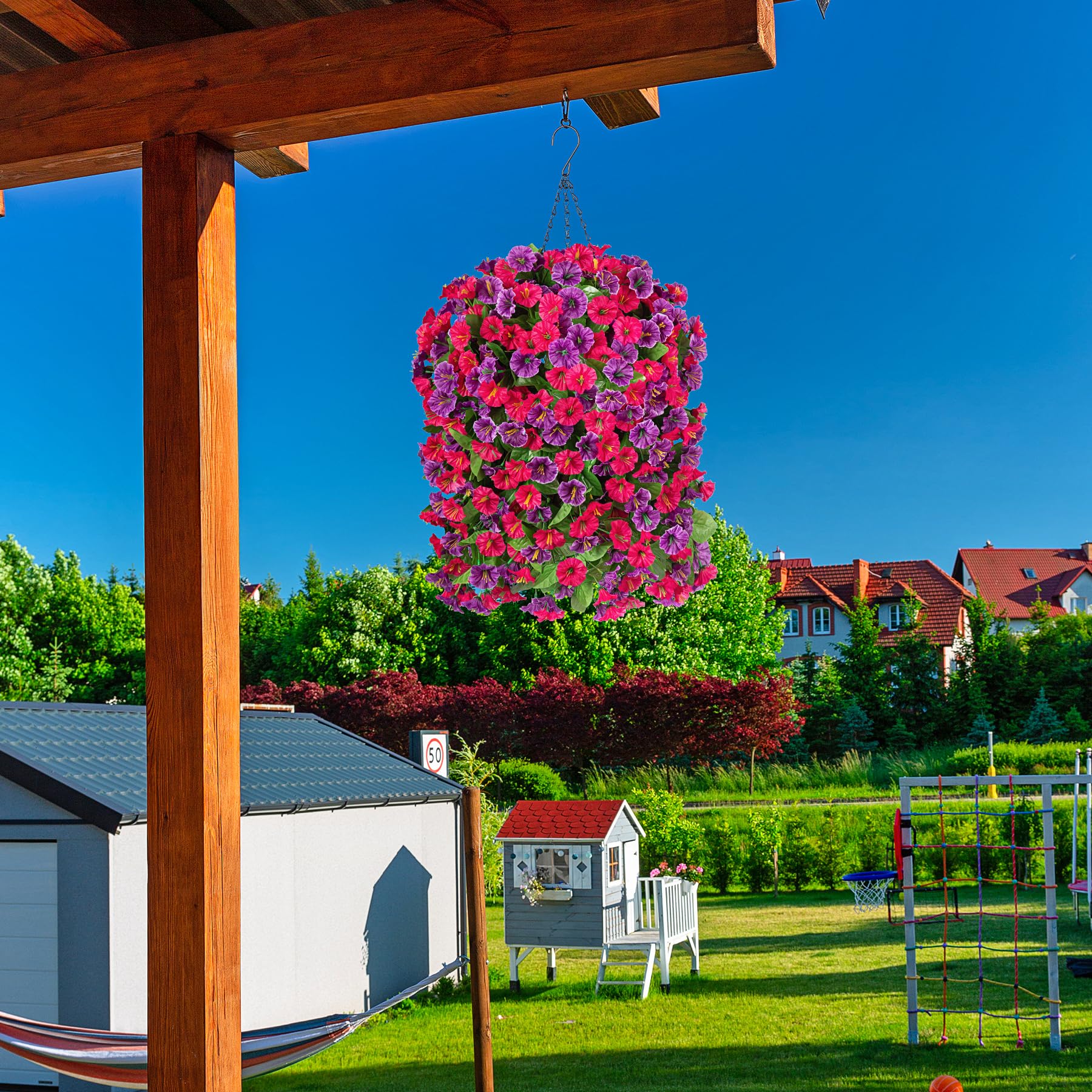 INXUGAO ready-to-hang outdoor decor for porch, balcony, or garden.