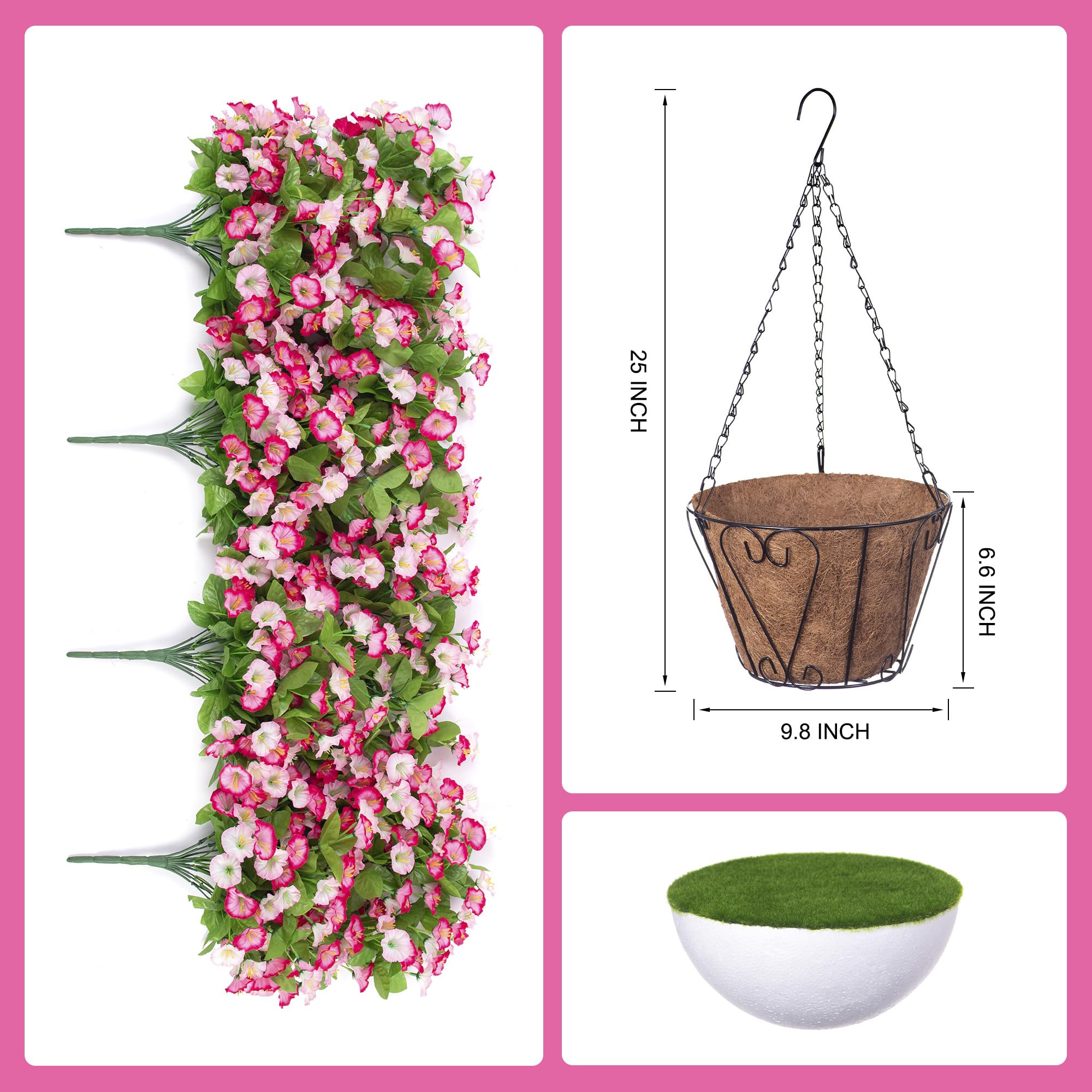 INXUGAO silk flower branches in a basket create a maintenance-free focal point.