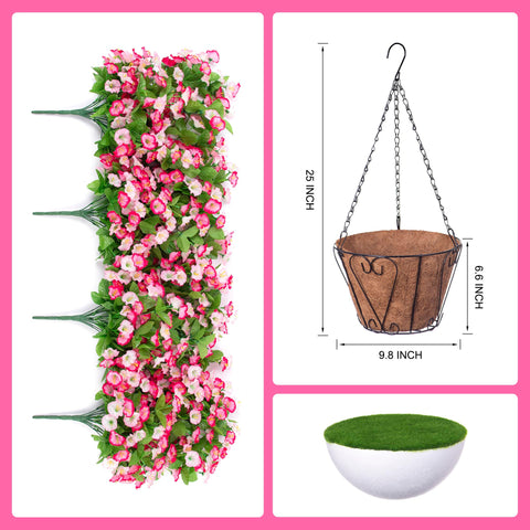 INXUGAO silk flower branches in a basket create a maintenance-free focal point.