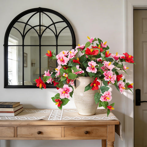 INXUGAO silk hibiscus blossoms with fade-resistant color suitable for yard installations.
