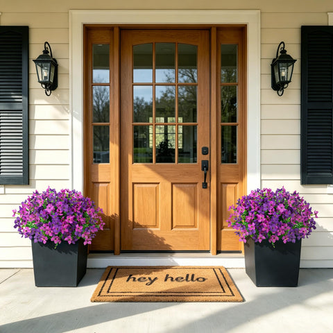 INXUGAO UV-resistant artificial plants stay bright in sunlit patios and gardens.