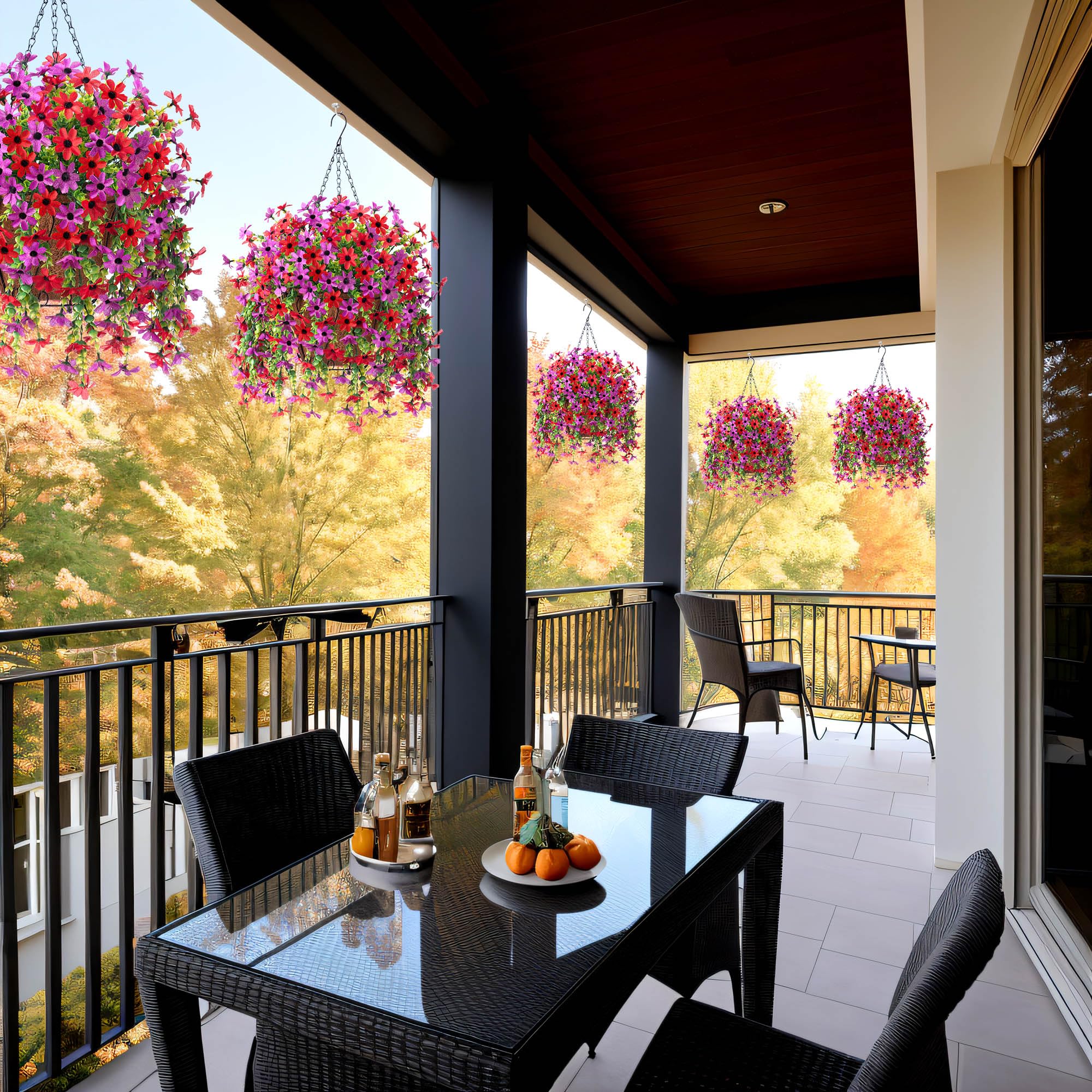 UV-resistant design preserves color on patios and balconies