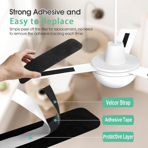 inYYTer universal-fit ceiling fan filter guards blades from dust buildup.