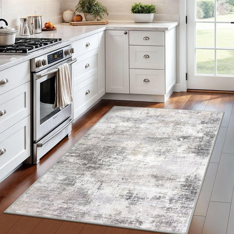 IOHOUZE Abstract Area Rug close-up fabric highlights soft plush texture underfoot