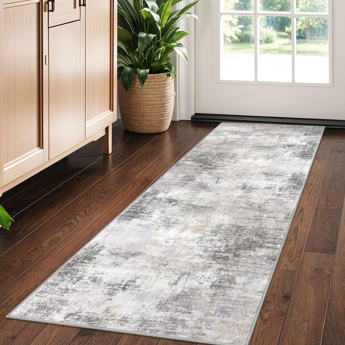 IOHOUZE Abstract Runner Rug 2x5ft for hallways offers durable comfort and easy maintenance.