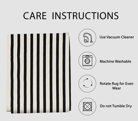 IOHOUZE cotton-blend striped rug offers durability and breathability