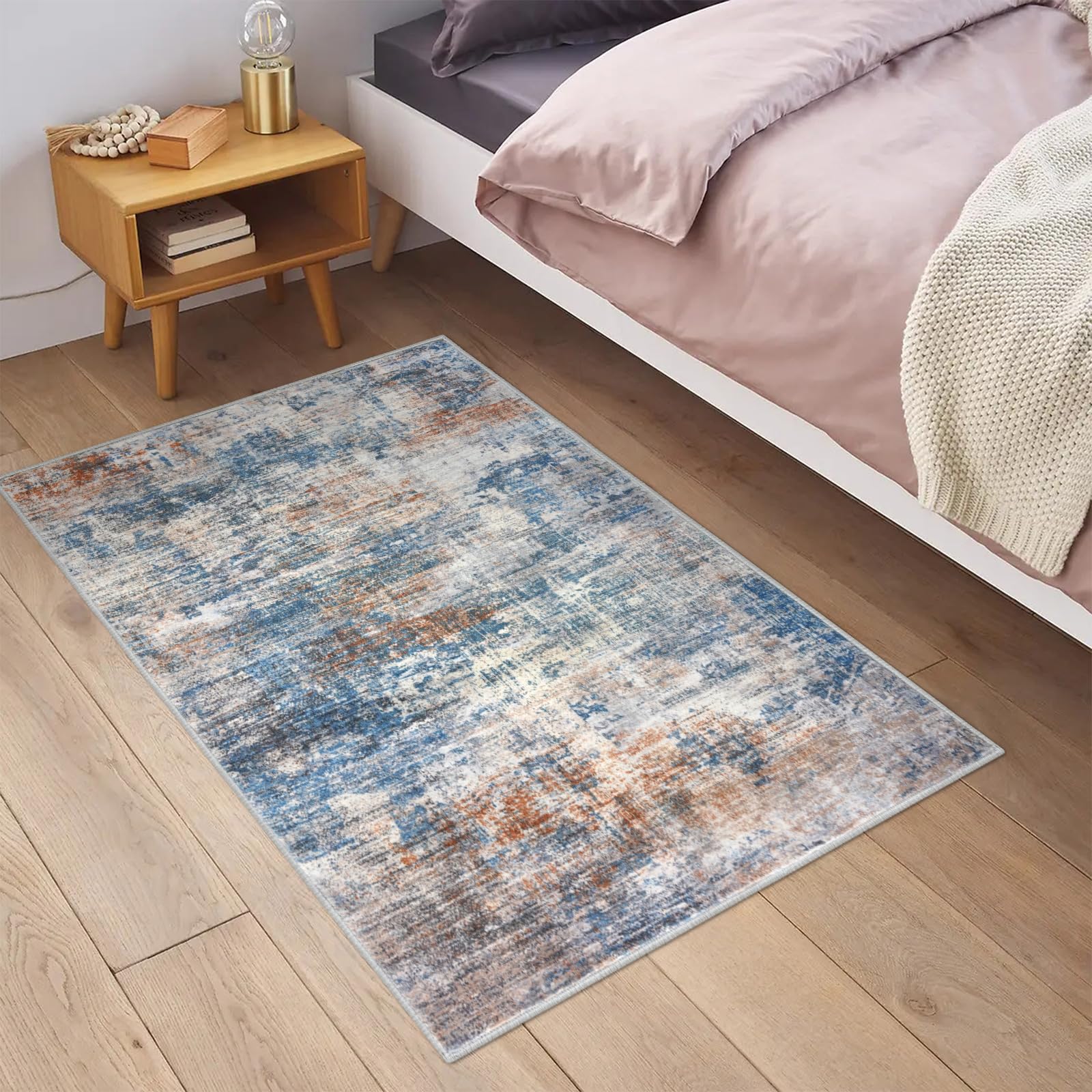 IOHOUZE entryway rug non-slip backing keeps footprints in place for busy households.