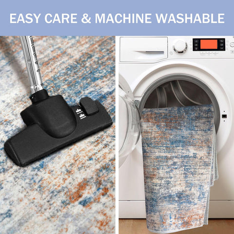 IOHOUZE machine washable rug 2x3 makes cleanup quick after spills or muddy days.