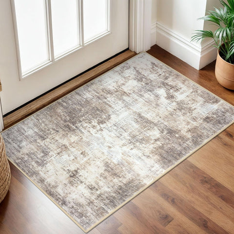 IOHOUZE small abstract area rug with bold pattern enhances entryway aesthetics and easy cleaning.