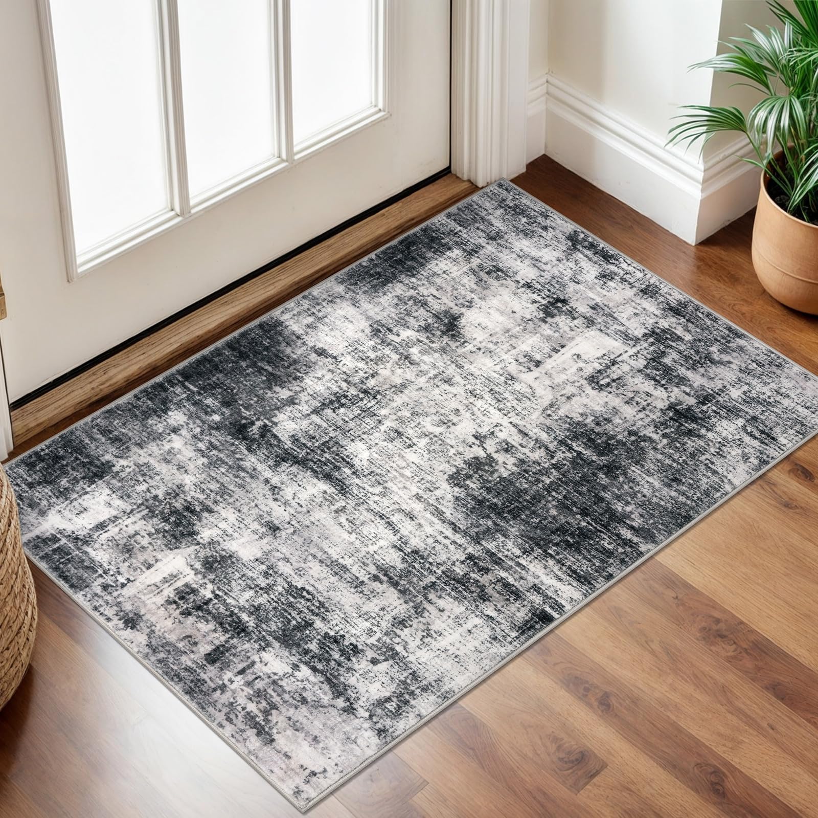 IOHOUZE small abstract rug 2x3 front-view for entryways with modern color blend
