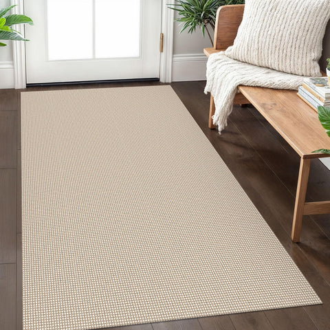 IOHOUZE washable area rug 3x5 edge detail highlights reinforced durability.