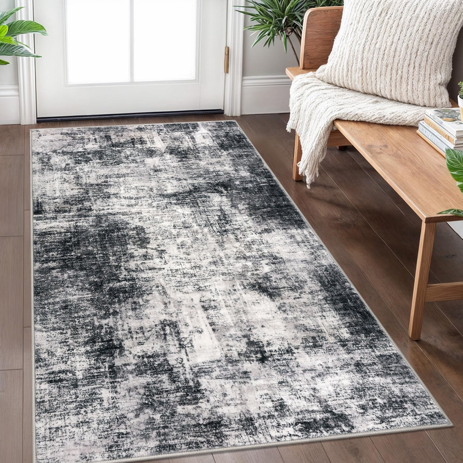 IOHOUZE abstract area rug 3x5 adds modern style to entryways and living spaces.