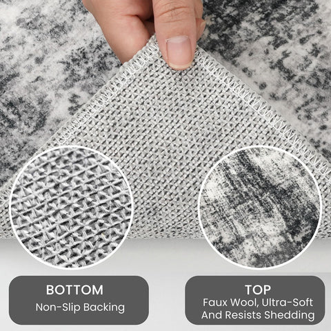 IOHOUZE door mat with a sleek black gray white palette adds contemporary flair.