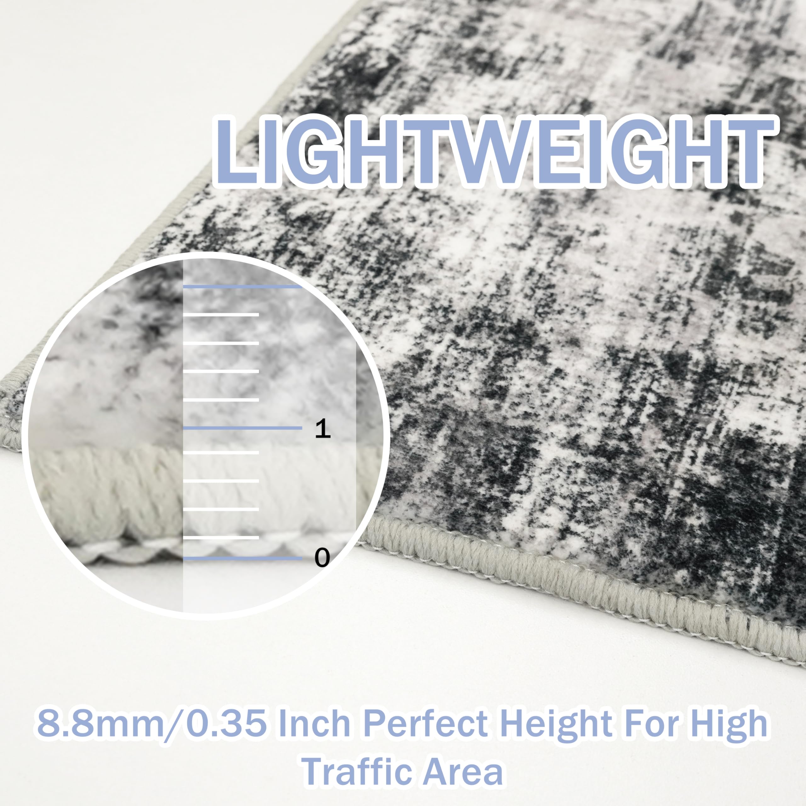 IOHOUZE living room rug features an abstract pattern that complements modern decor.