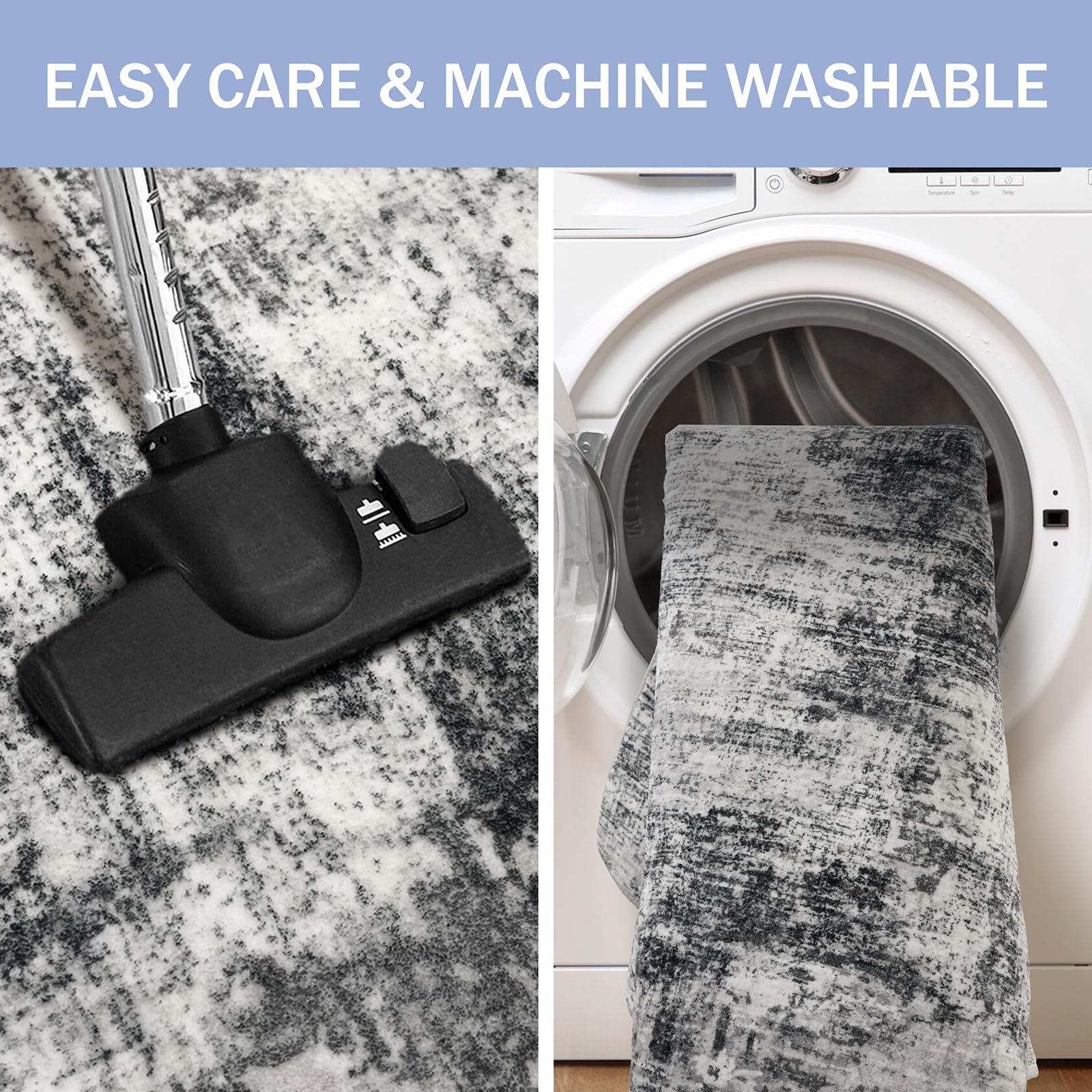 IOHOUZE washable kitchen rug makes cleaning quick after meals.
