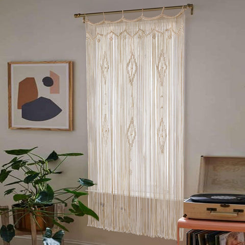 IOWER macrame curtain wedding backdrop adds elegant boho charm.