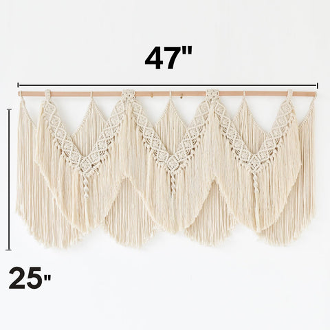 IOWER macrame wall hanging backside knotting close-up capturing craftsmanship