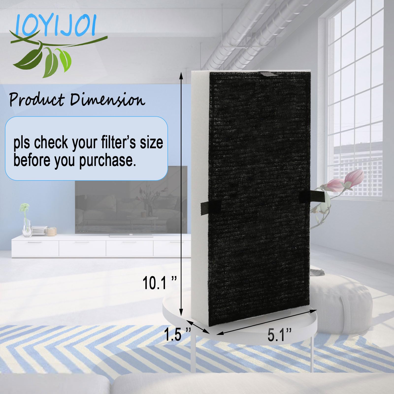 IOYIJOI HHT270/HHT290-series filter U fits purifiers.