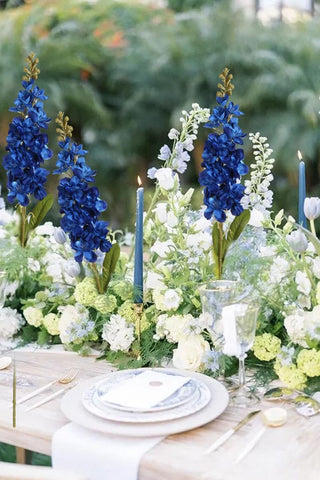 IPOPU 33-5in long-stem artificial flowers offer flexible height for tall vases.