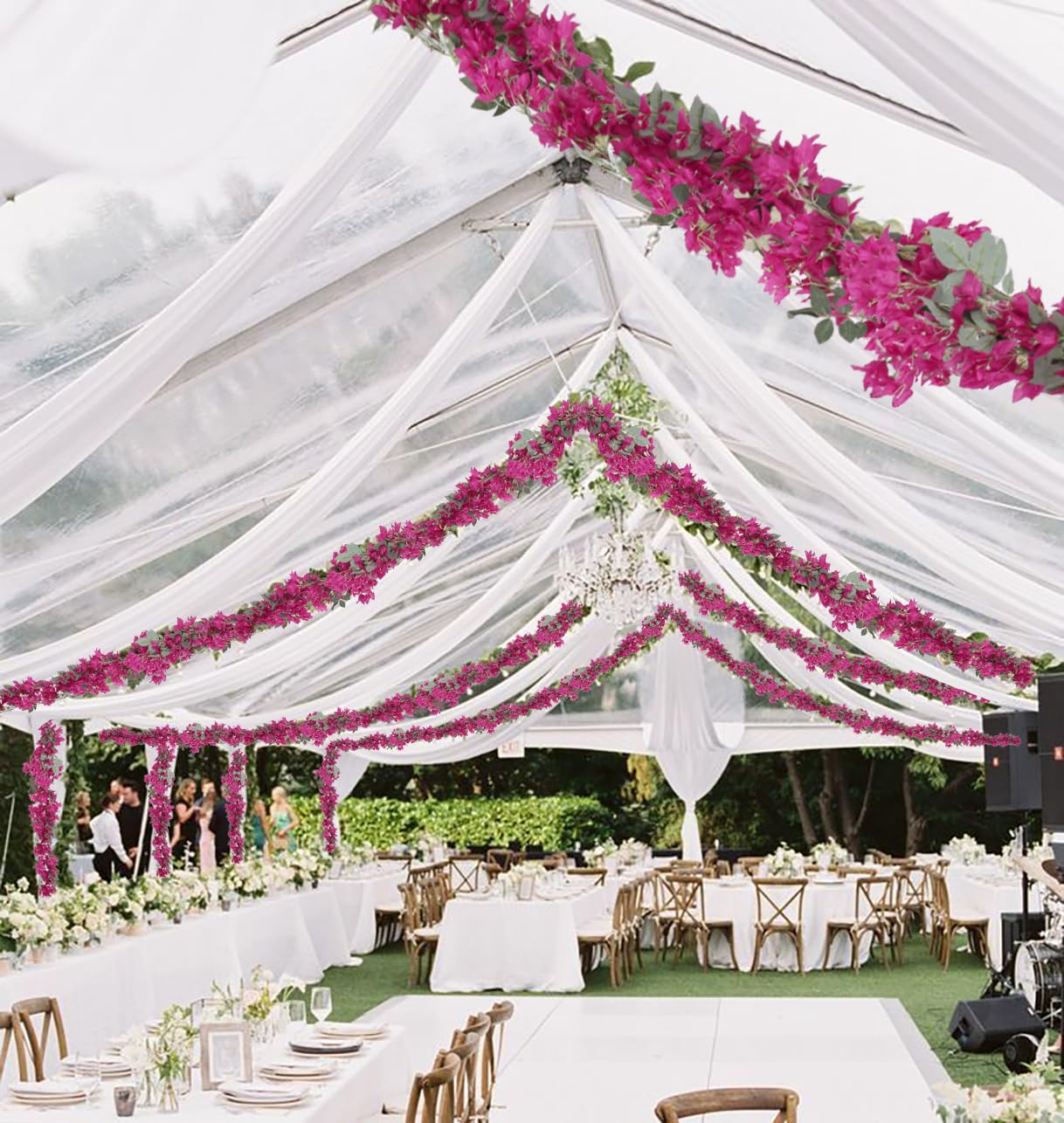IPOPU artificial bougainvillea vine for wedding arches adds color and charm.