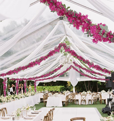 IPOPU artificial bougainvillea vine for wedding arches adds color and charm.