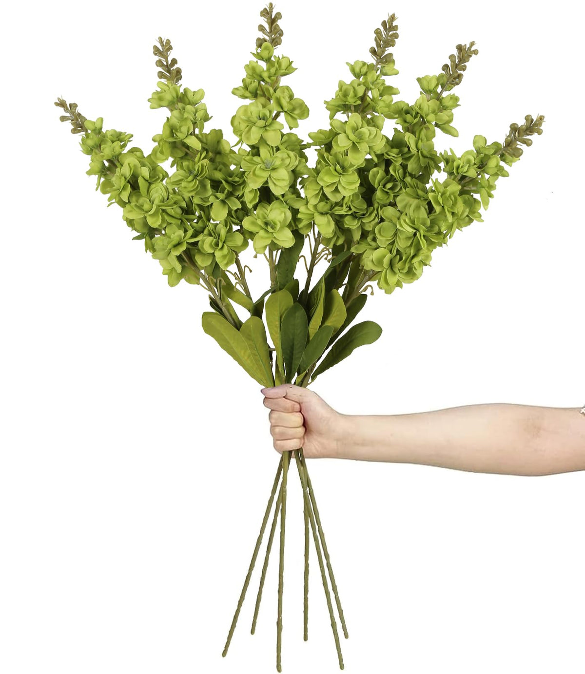 IPOPU Delphinium artificial flowers with green snapdragon long stems for tall vases
