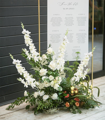 IPOPU white delphinium silk petals close-up for lifelike beauty