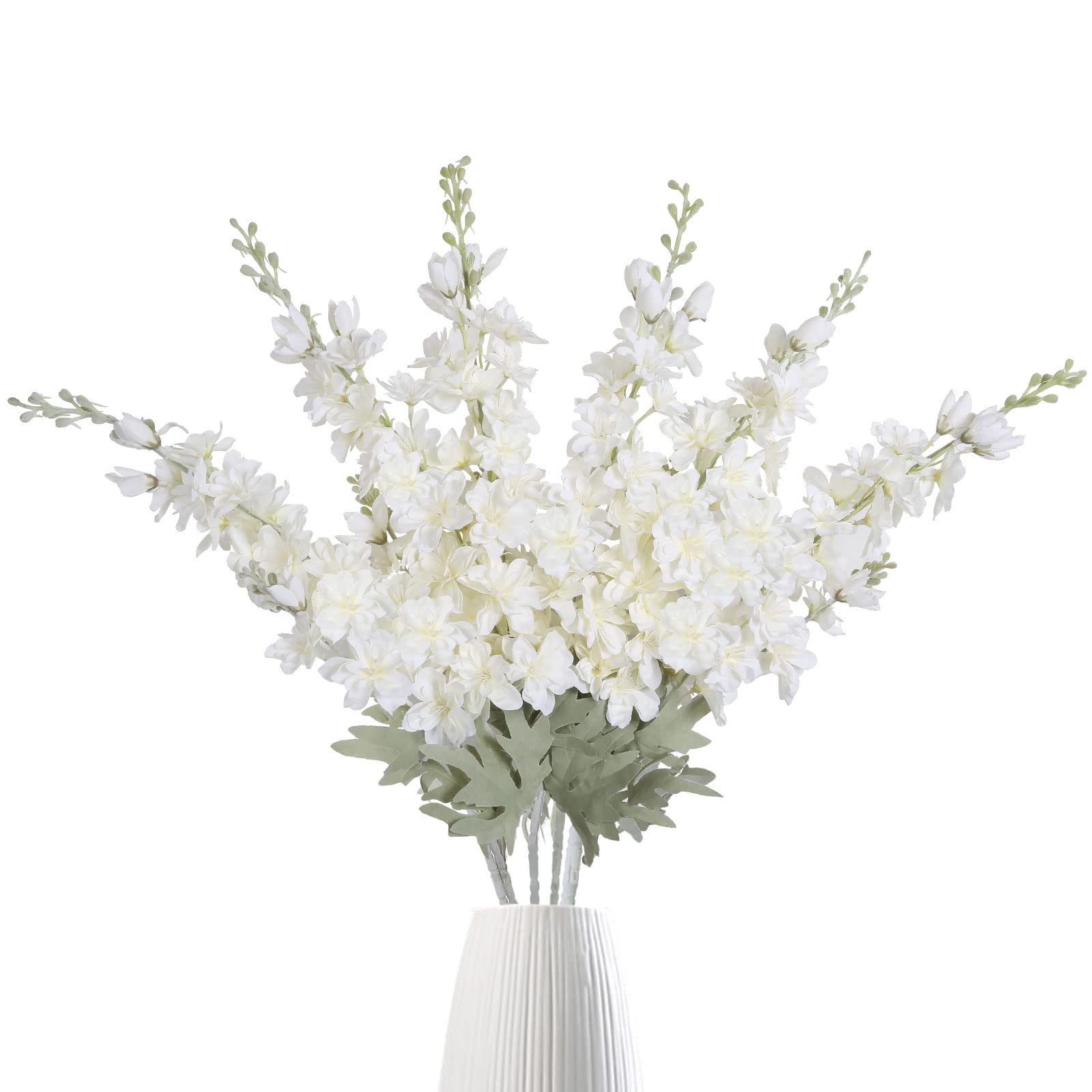 IPOPU white delphinium long-stem bouquet for table centerpiece