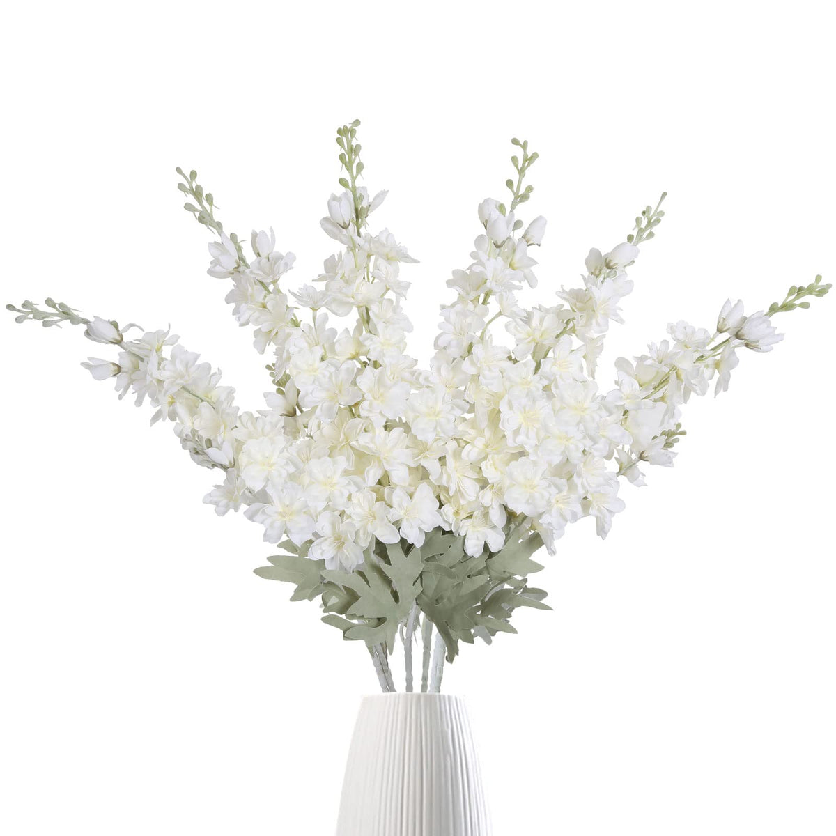 IPOPU white delphinium long-stem bouquet for table centerpiece