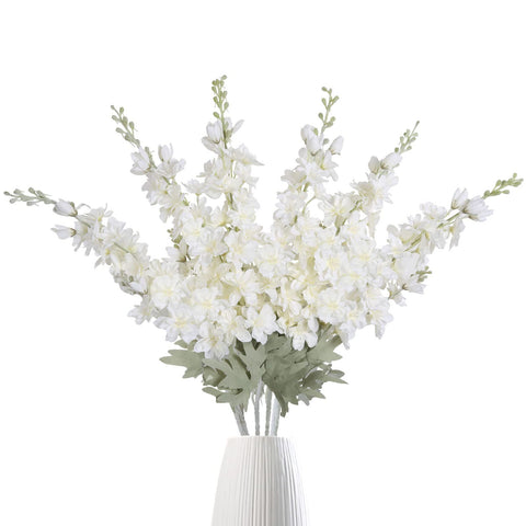 IPOPU white delphinium long-stem bouquet for table centerpiece