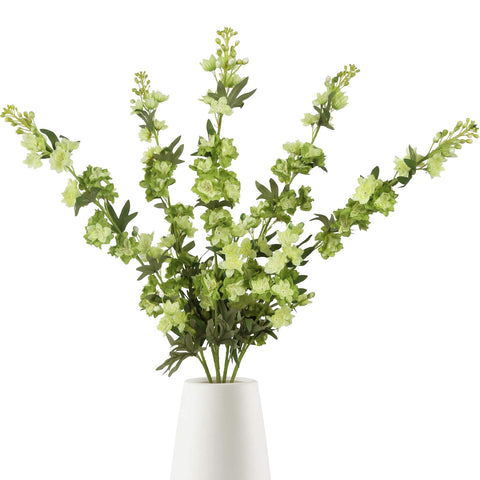 IPOPU Sage Green Delphinium artificial flowers in a vase for elegant home décor
