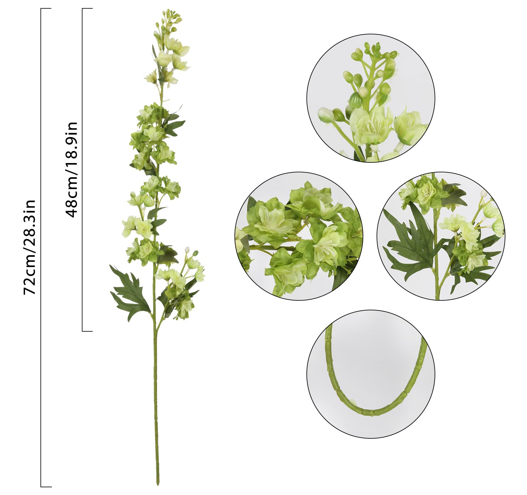 IPOPU Long stem delphinium silk flowers suitable for tall vase arrangements