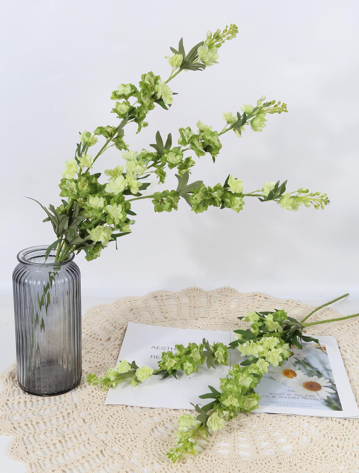 IPOPU Bendable wire-delphinium stems for customizable DIY designs