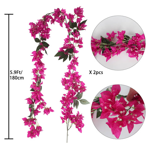 IPOPU silk bougainvillea flowers close-up lifelike petals for realistic decor.